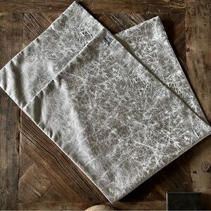 Silver metallic table runner